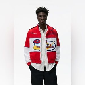 NWOT ZARA embroidered bomber jacket.
